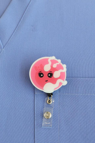 Sperm on egg ID badge 