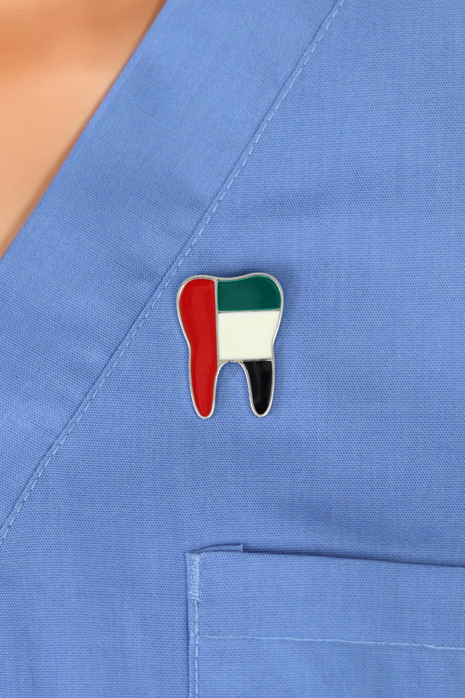Tooth Pin on Country Flag for Dentist