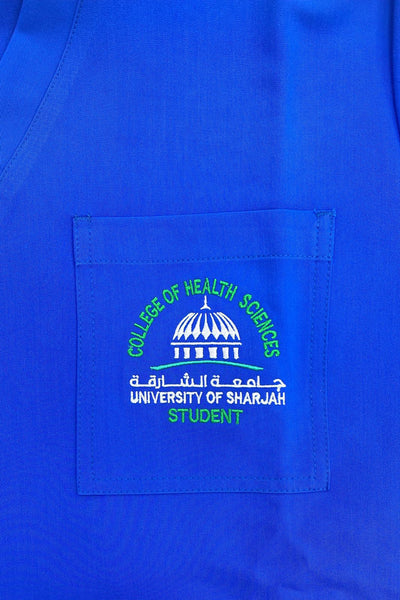 College of Health Science- Unisex Scrub suit with Logo/ Royal Blue