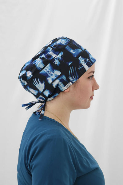 X-Ray Skeleton Printed Surgical Hat