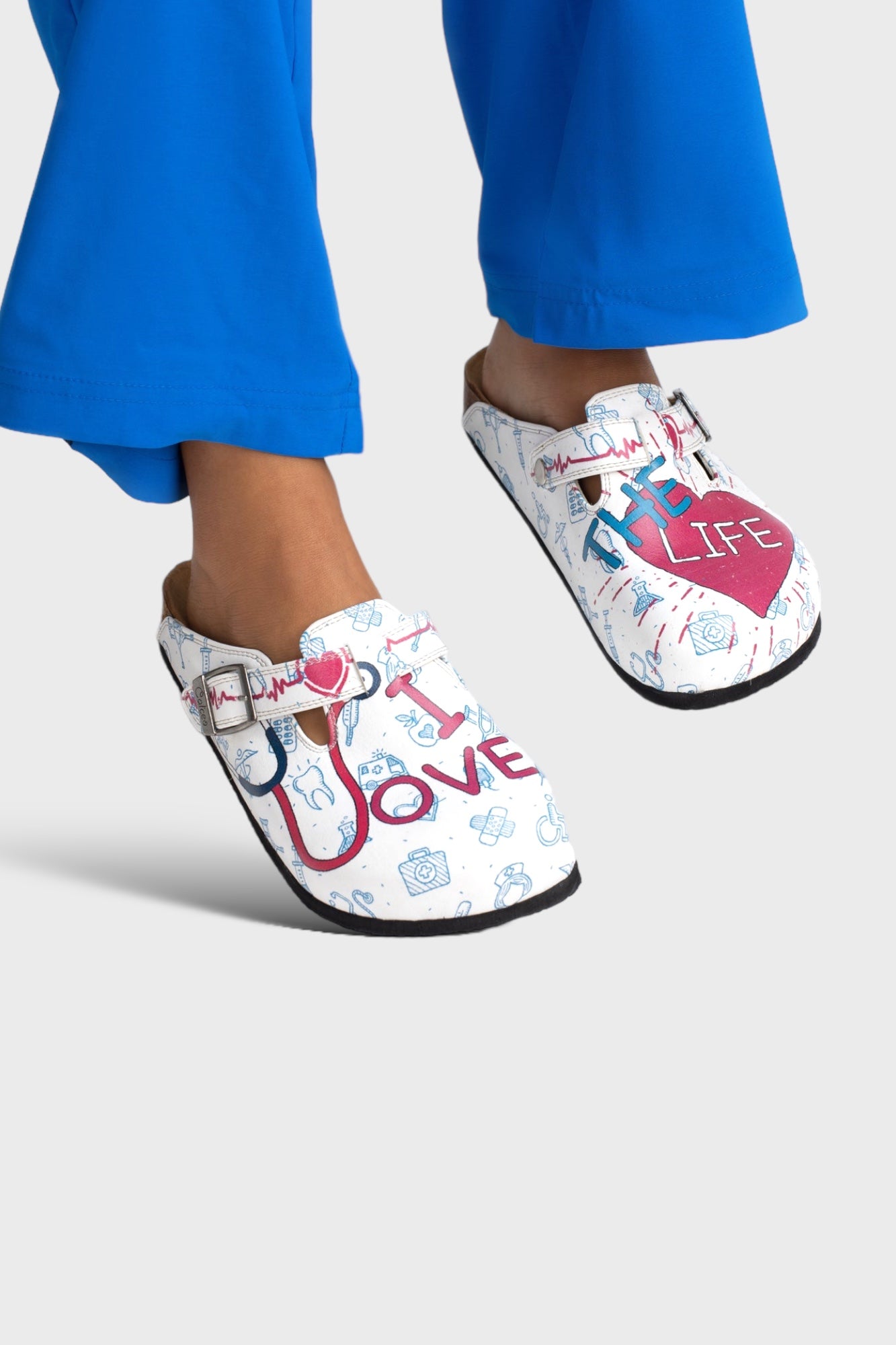 I Love the Life Patterned Clogs