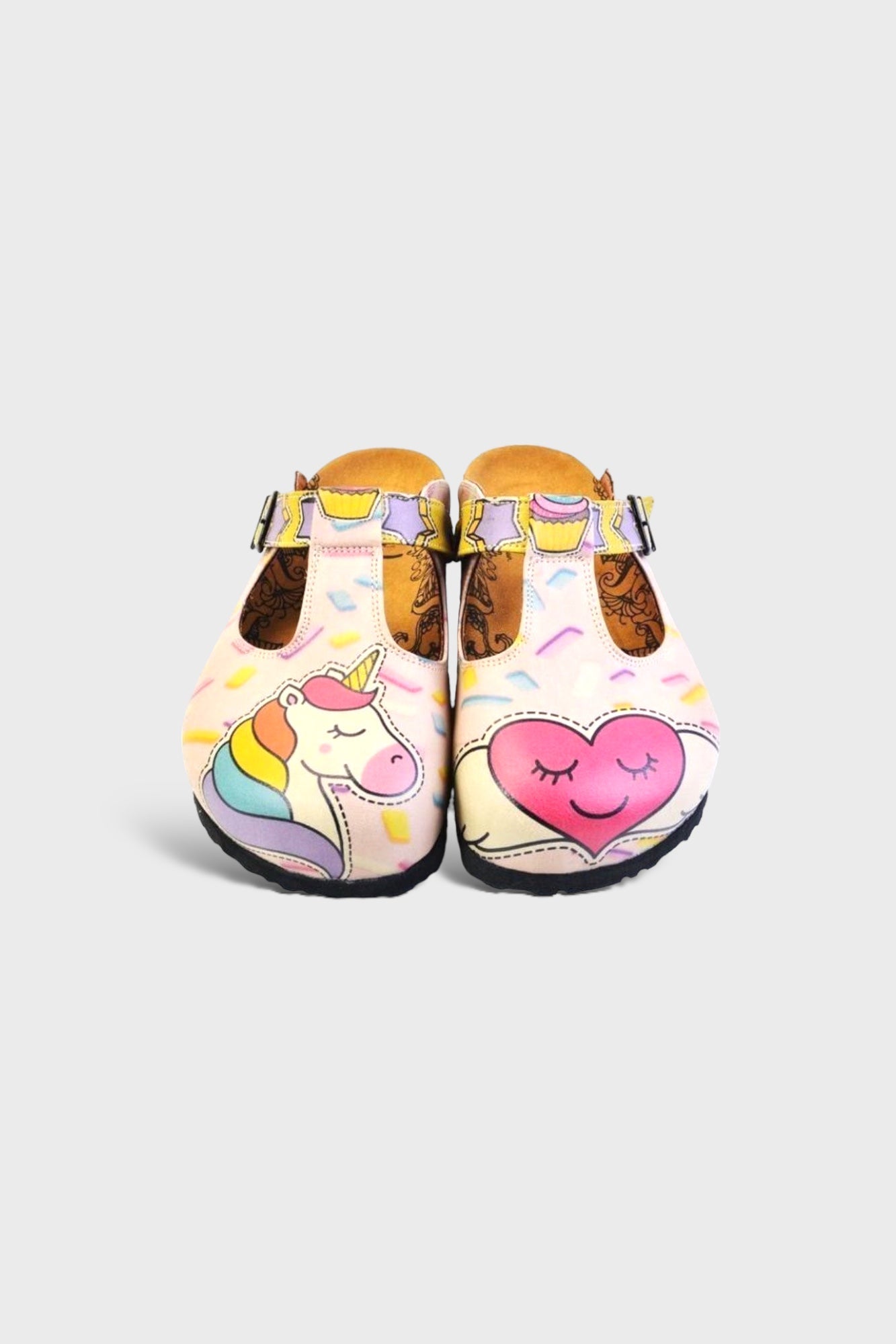 Unicorn Pink Heart Patterned Clogs