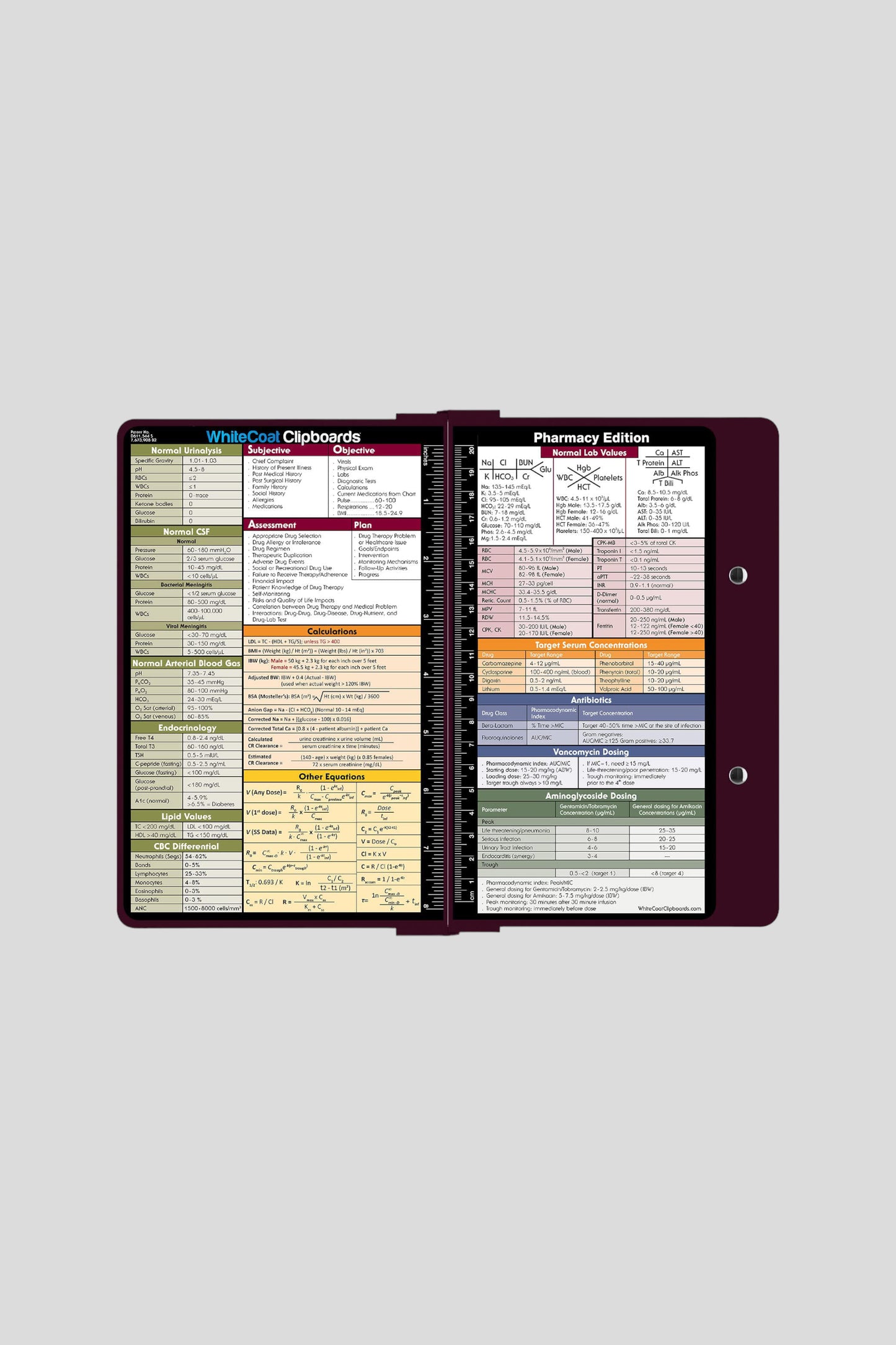 Folding Memo - WhiteCoat Clipboard® - Wine - Pharmacy Edition