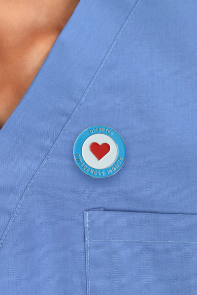 Diabetes Awareness Heart Pin