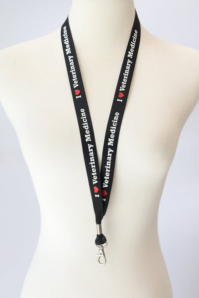 I Love Veterinary Medicine Lanyard