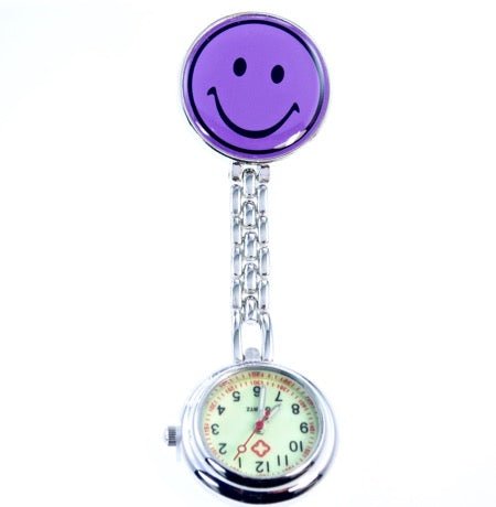 Nurse Smiley Fob Watch - Purple
