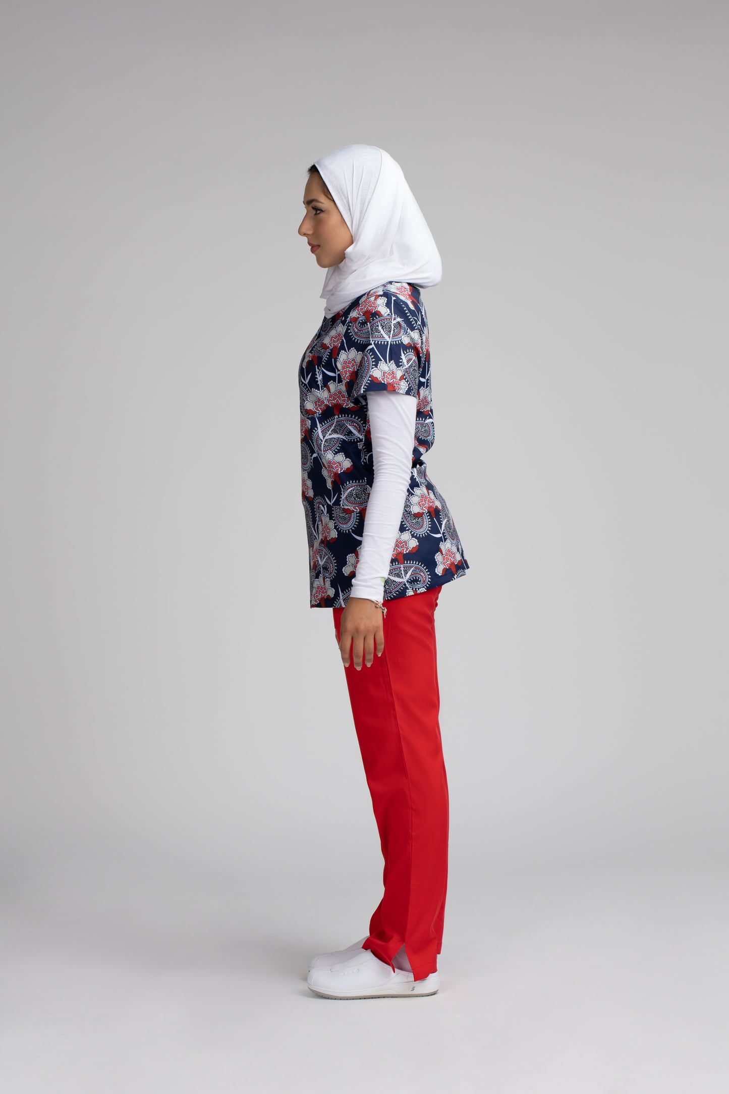 Paisley Printed Scrub Top
