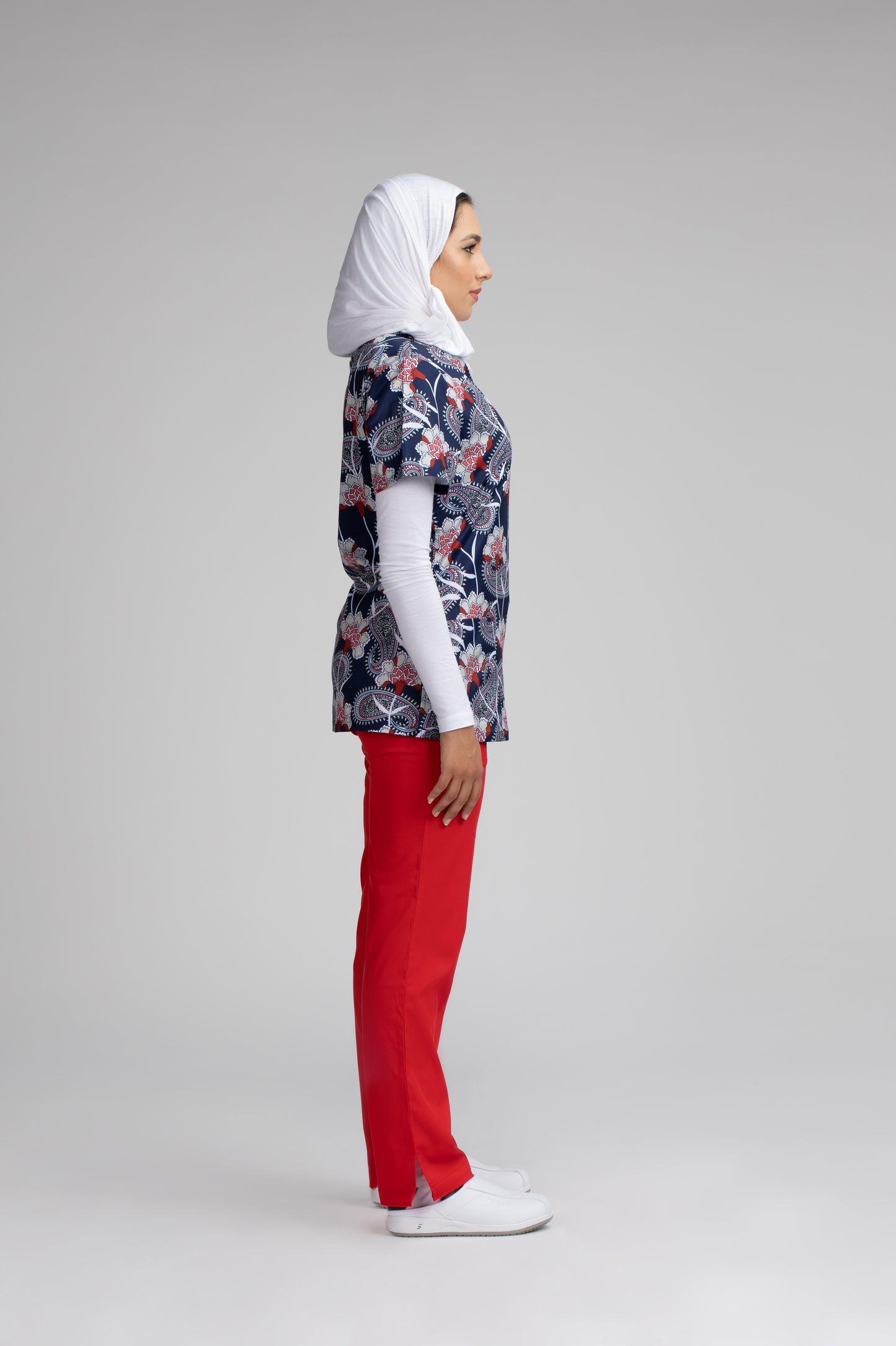 Paisley Printed Scrub Top