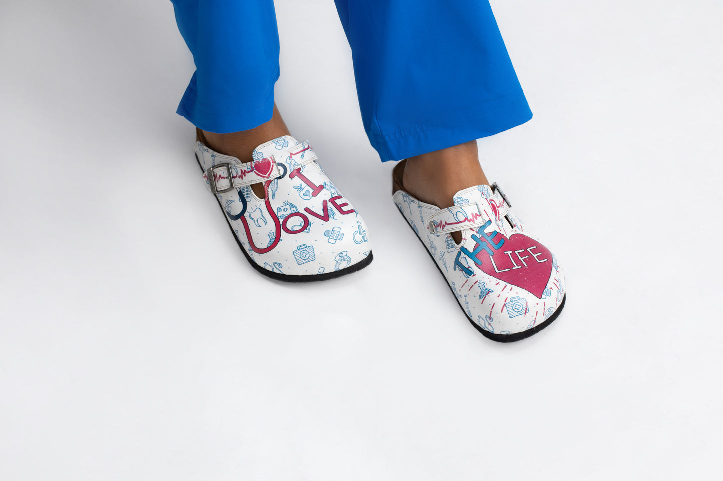 I Love the Life Patterned Clogs