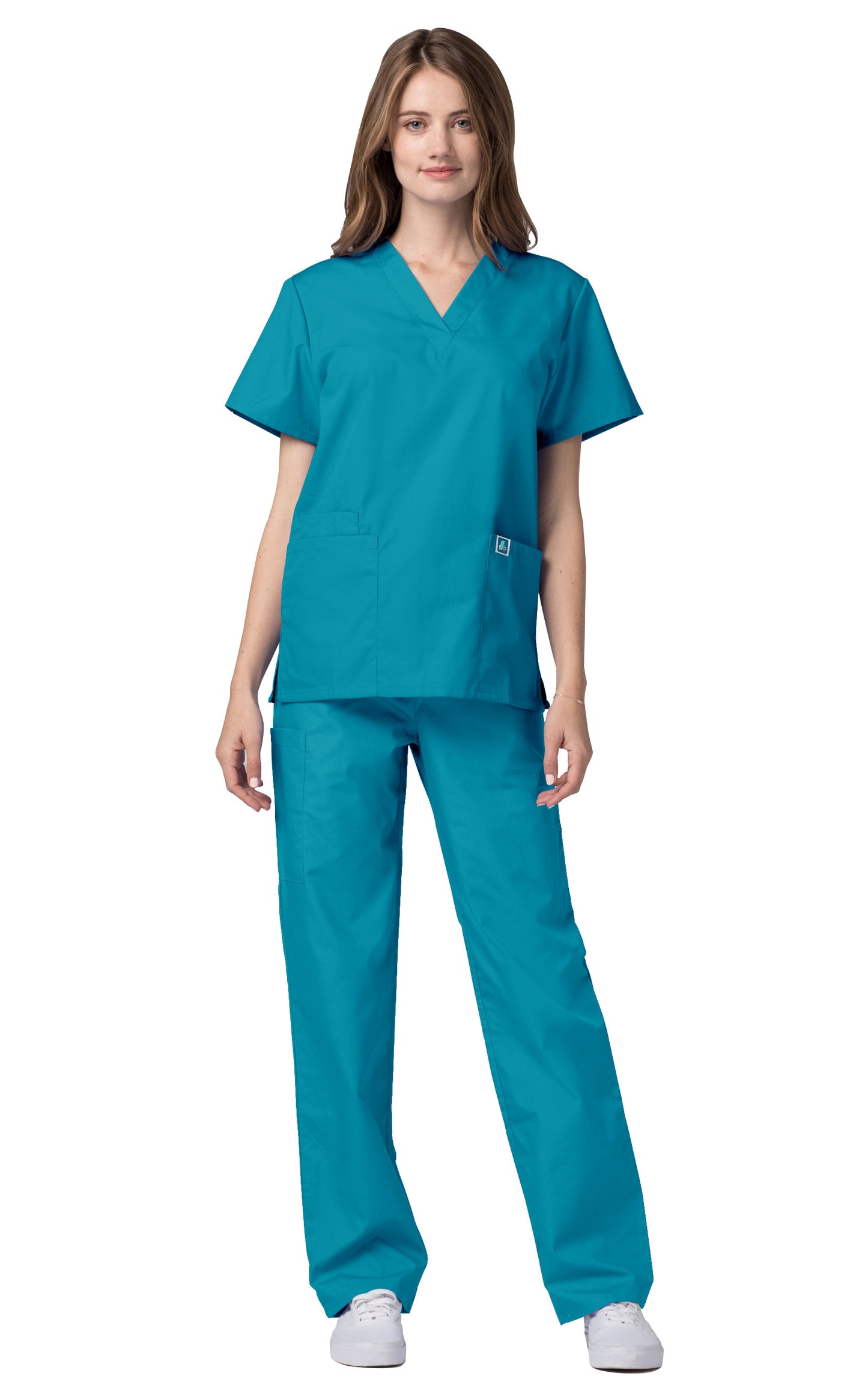 Adar Unisex V neck 2 Pocket Scrub Set - 2600-503