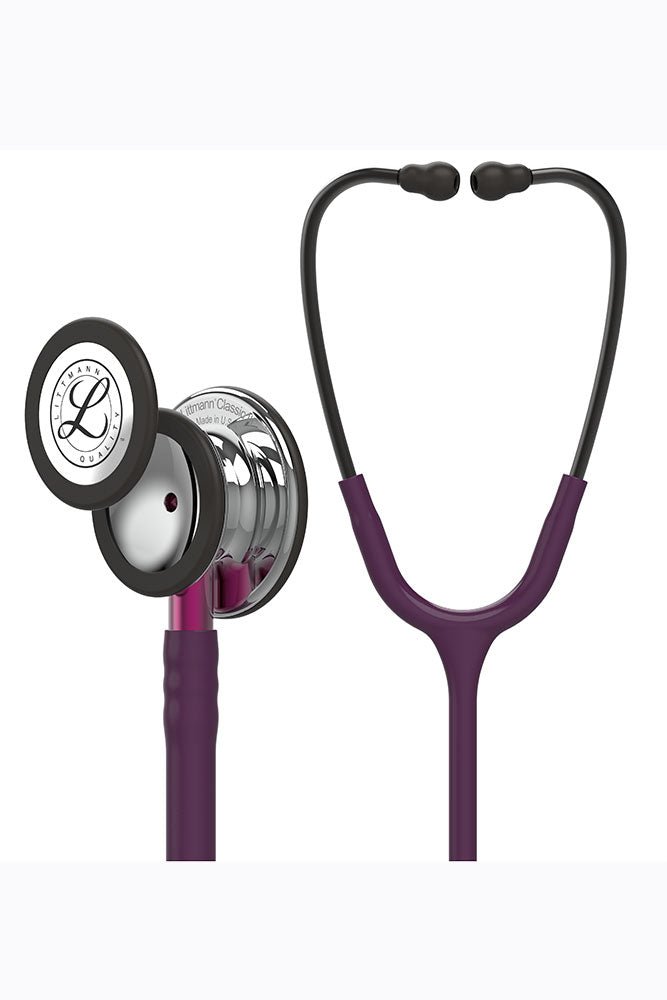 3M™ Littmann® Classic III™ Monitoring Stethoscope, Mirror Finish Chest-piece, Plum Tube, Pink Stem and Smoke Headset, 5960