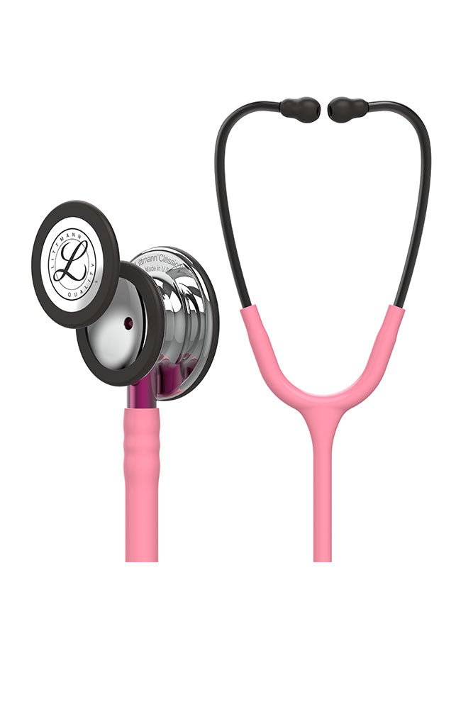 3M™ Littmann® Classic III™ Monitoring Stethoscope, Mirror Chest piece, Pearl Pink Tube, Pink Stem and Smoke Headset, 5962