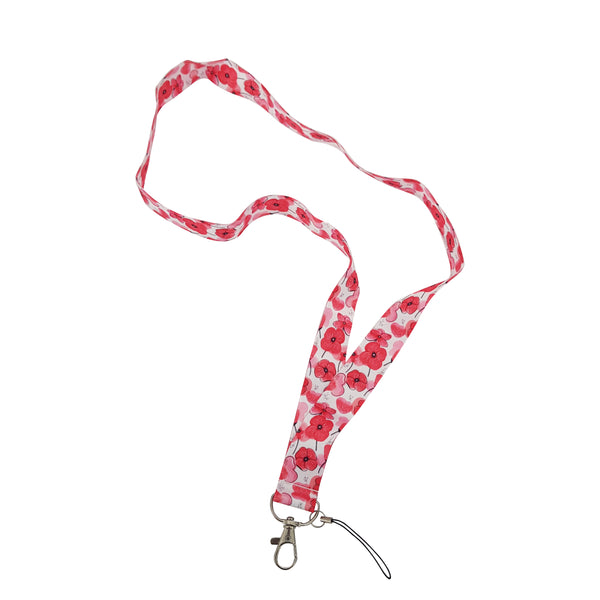 Pink Flower Lanyard