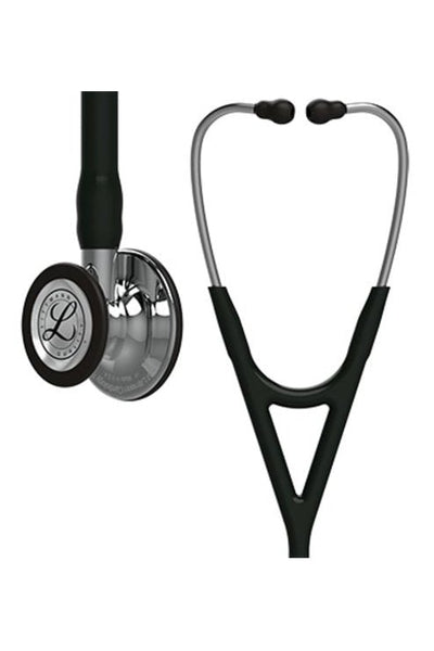 3M™ Littmann® Cardiology IV™ Diagnostic Stethoscope, Mirror-Finish Chestpiece and Stem, Black Tube, Stainless Headset, 27 inch, 6177