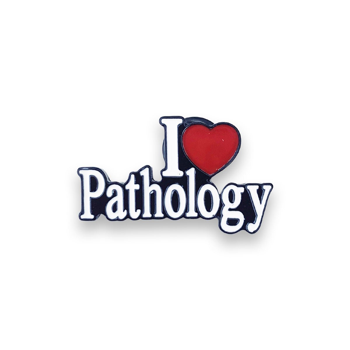 I Love Nursing & I Love Chemistry Enamel Brooch Pin - White & Black With Red Heart