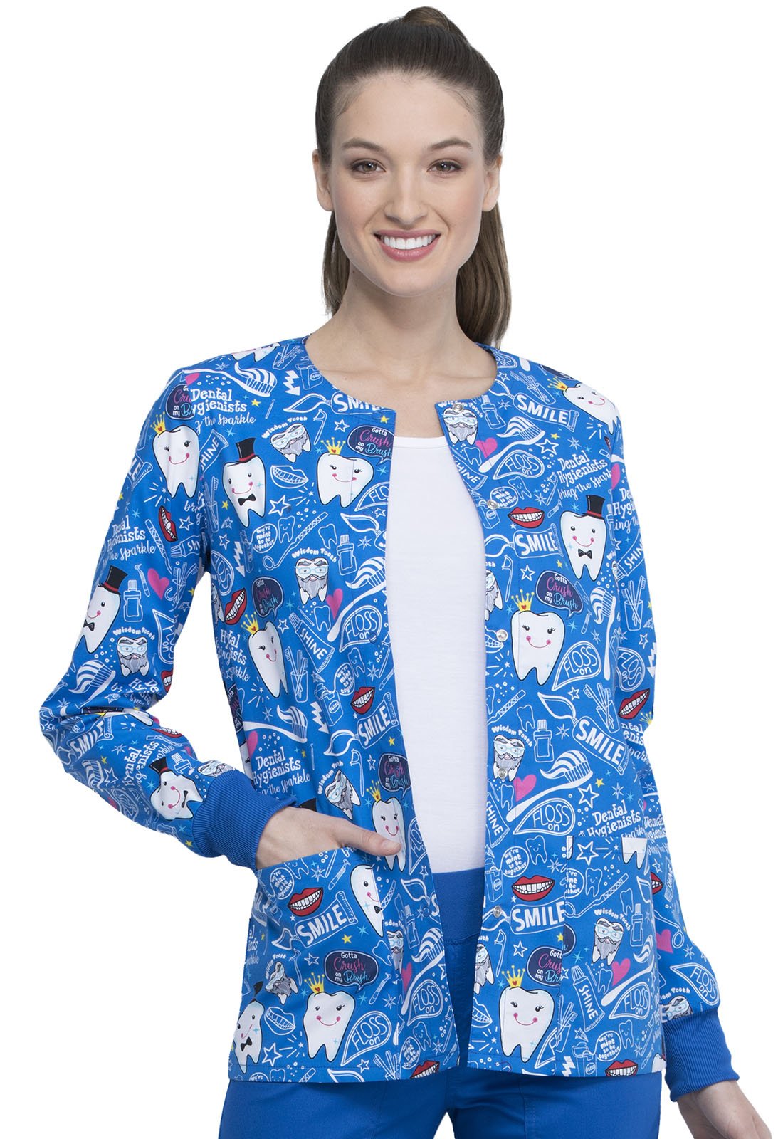 In Bring The Sparkle Printed Snap Front Warm-Up Jacket - CK301