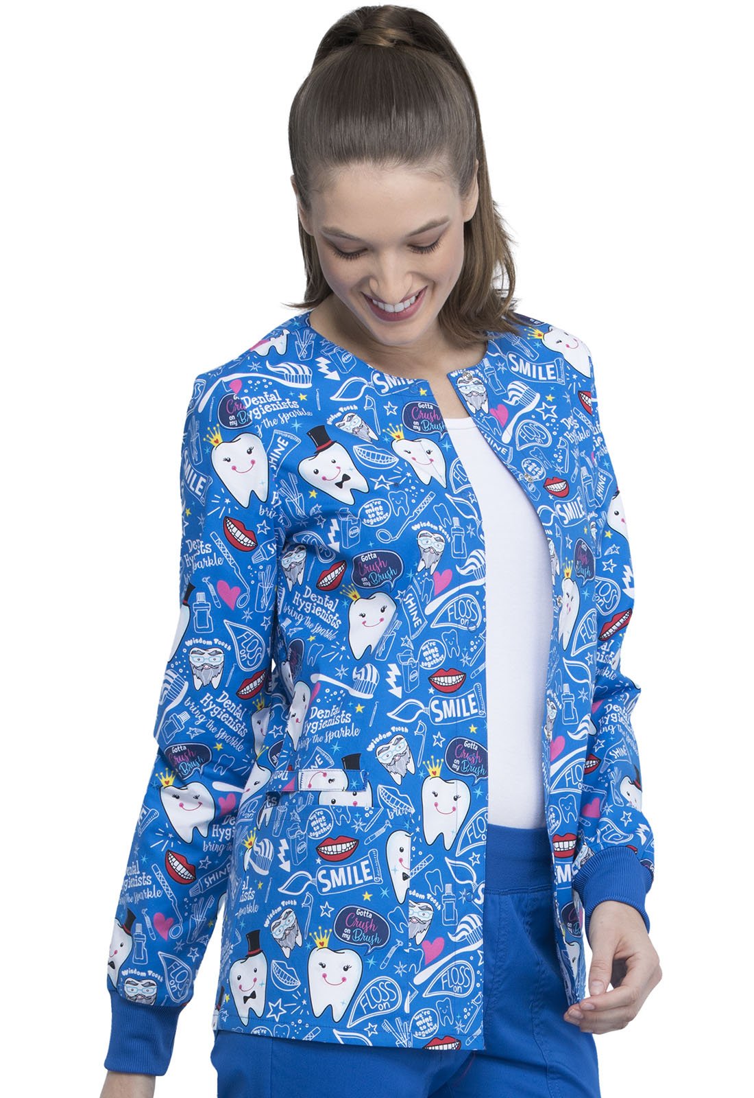 In Bring The Sparkle Printed Snap Front Warm-Up Jacket - CK301
