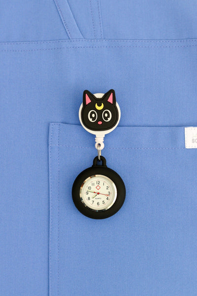 Nurse Pocket Silicon Fob Clip Watch - Cat