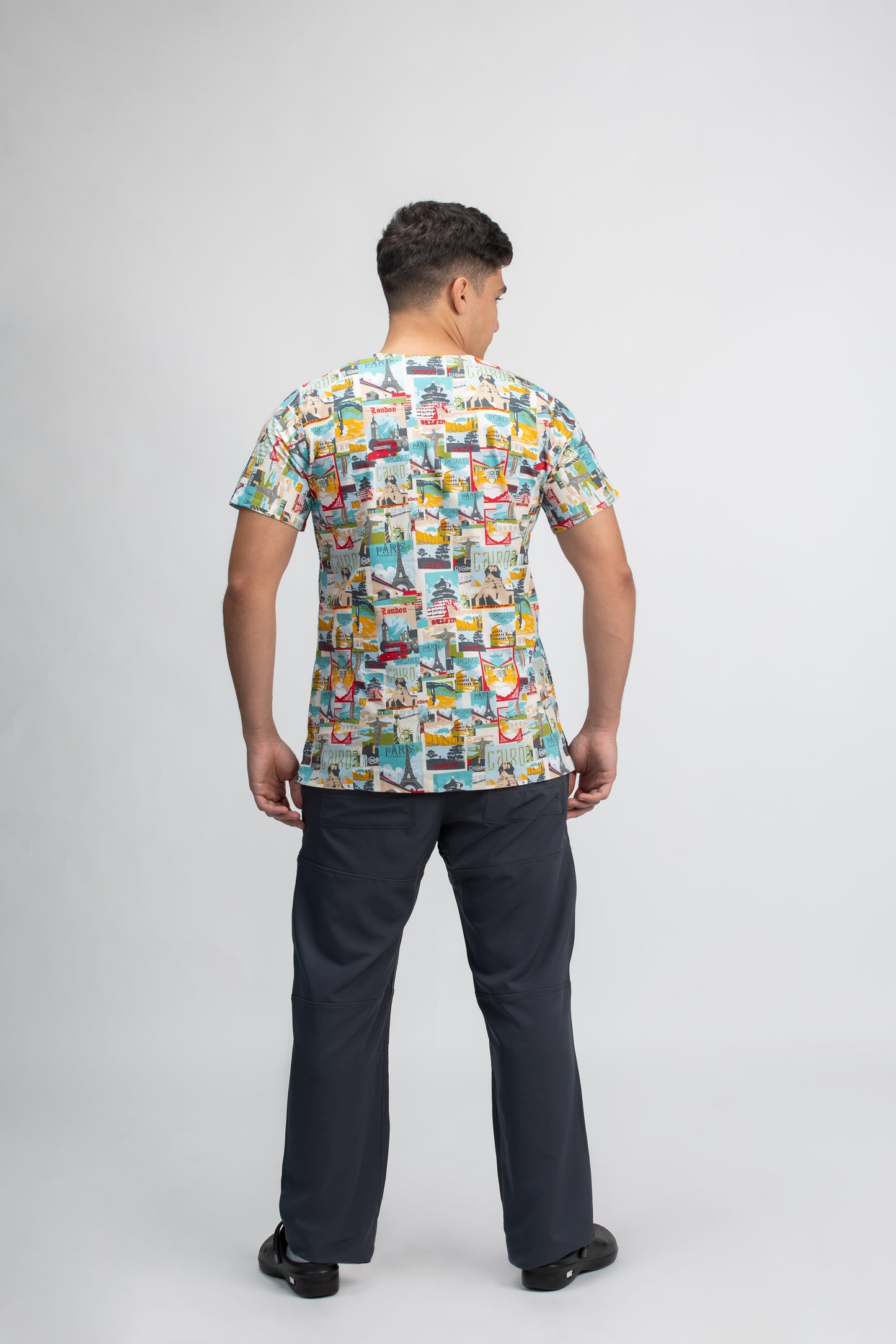 City Guide Printed Scrub Top