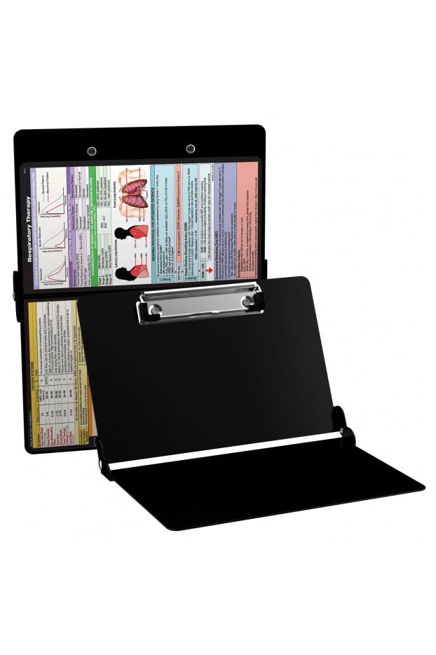 Folding Memo - WhiteCoat Clipboard® - Black - Respiratory Edition