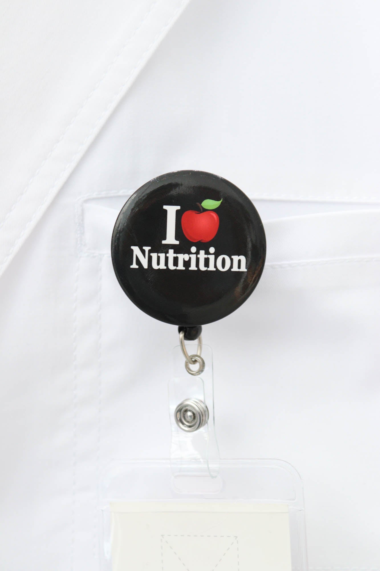 I Love nutrition ID badge reel