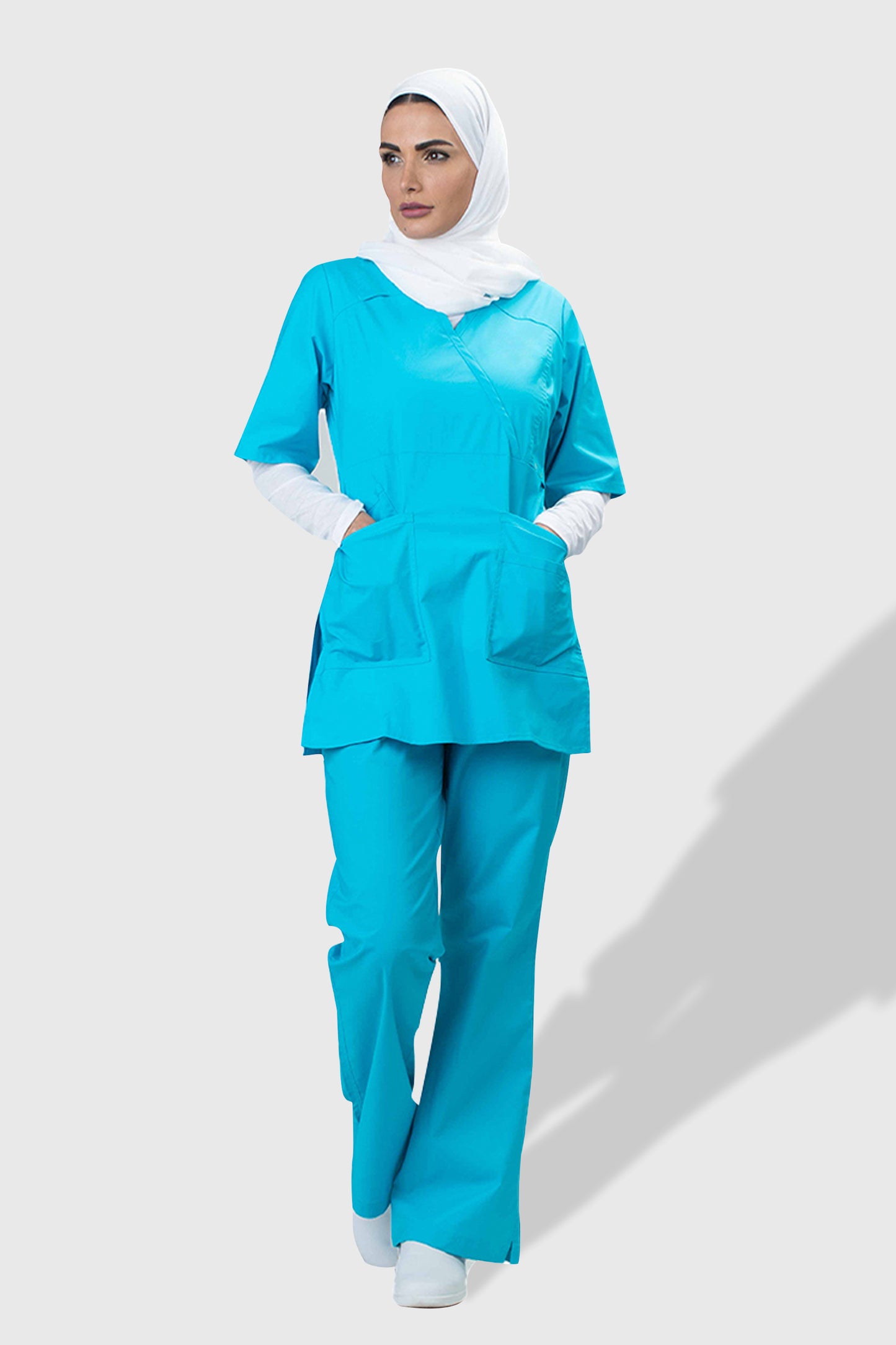 Verity V neck Top & Grace Leg Pant Scrub set - 6402-5402