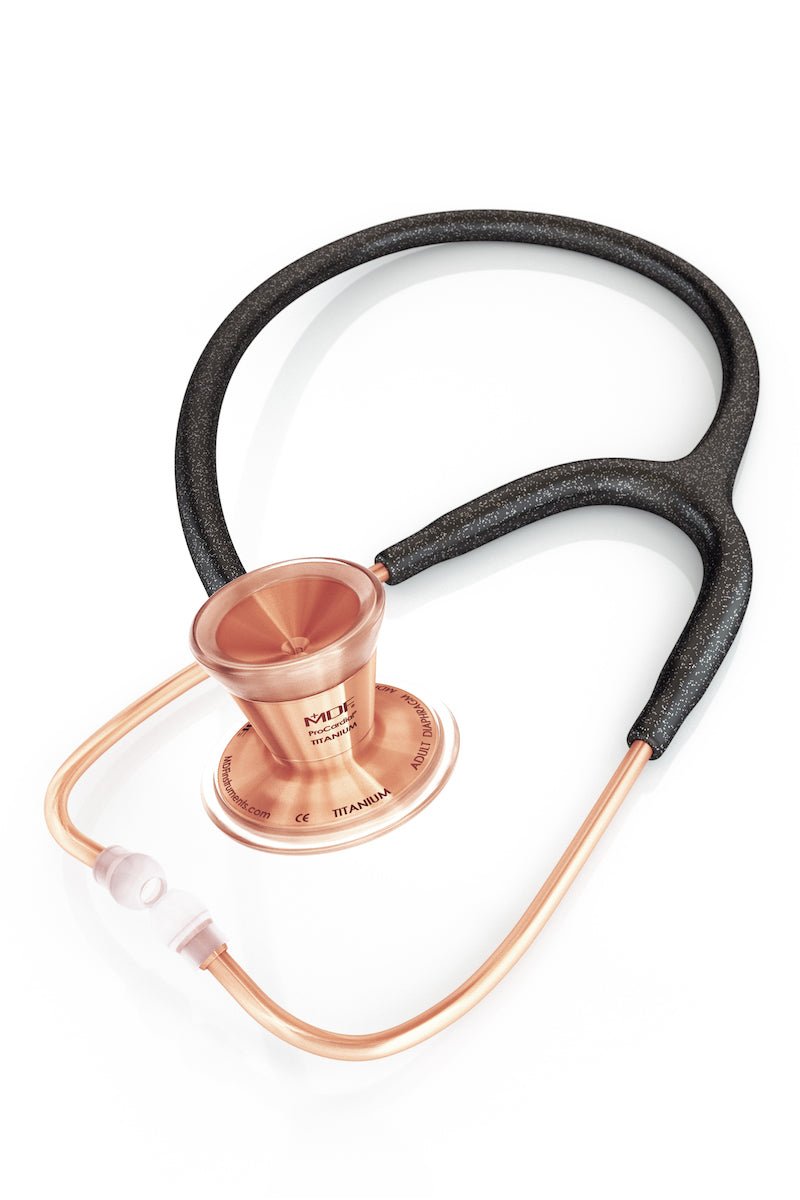 Procardial® Titanium Cardiology Stethoscope - Black Glitter Rose Gold