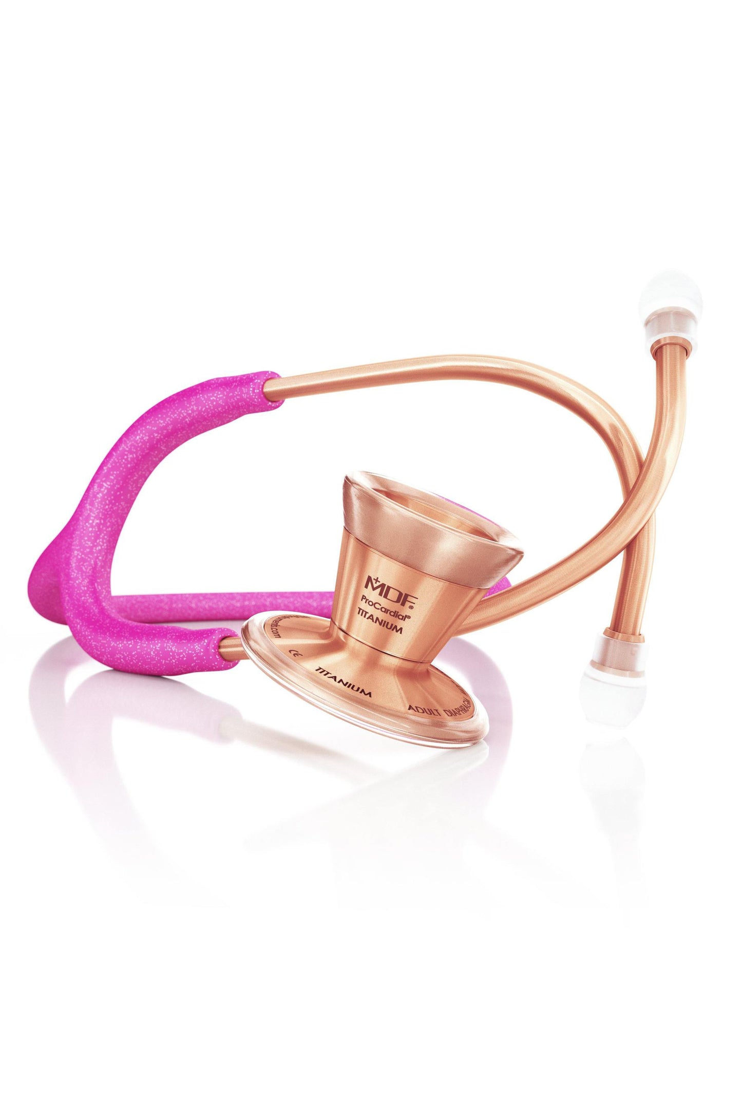 Procardial® Titanium Cardiology Stethoscope - Fairy Pink Glitter Rose Gold