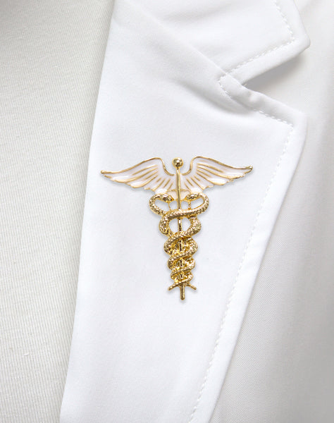 Medical Caduceus Brooch Pin