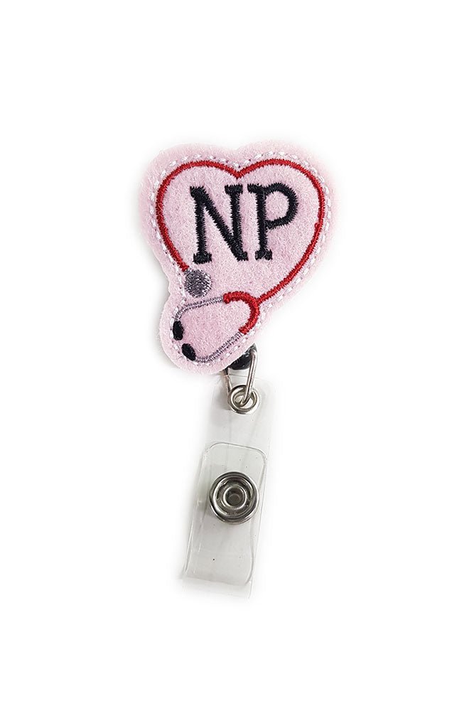 NP Stethoscope Pink ID Badge