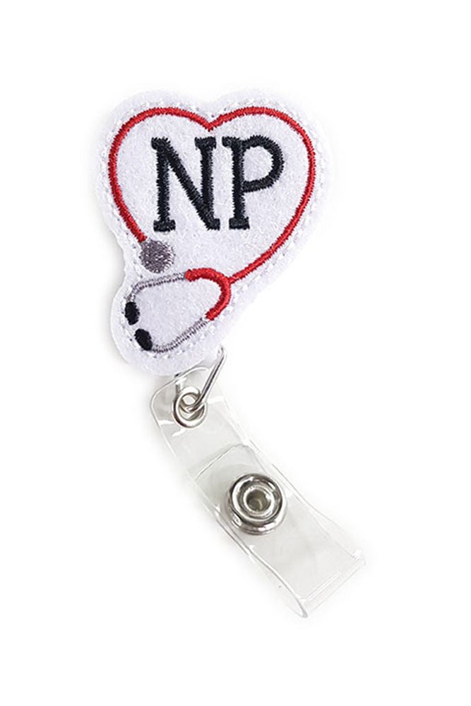 NP Stethoscope White ID Badge