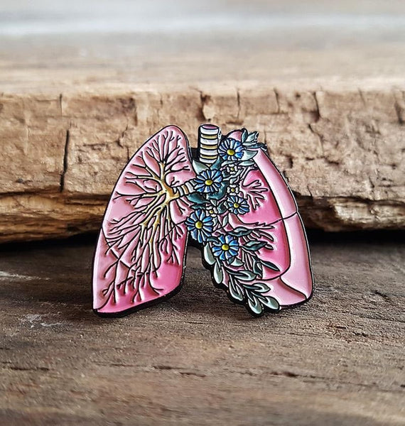 Floral Lung Enamel Pin