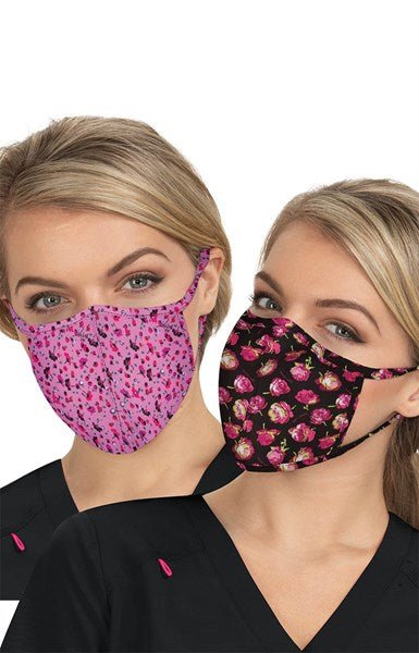 Reversible Fashion Mask Pack of 2 - Rose Garden/Ditsy Floral Light Orchid