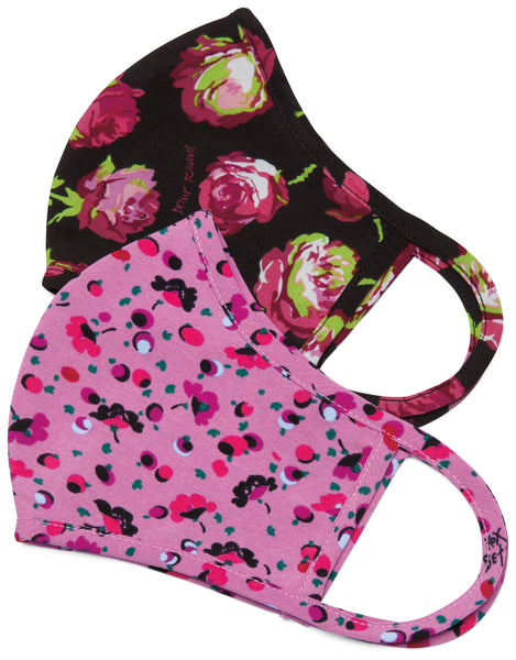 Reversible Fashion Mask Pack of 2 - Rose Garden/Ditsy Floral Light Orchid
