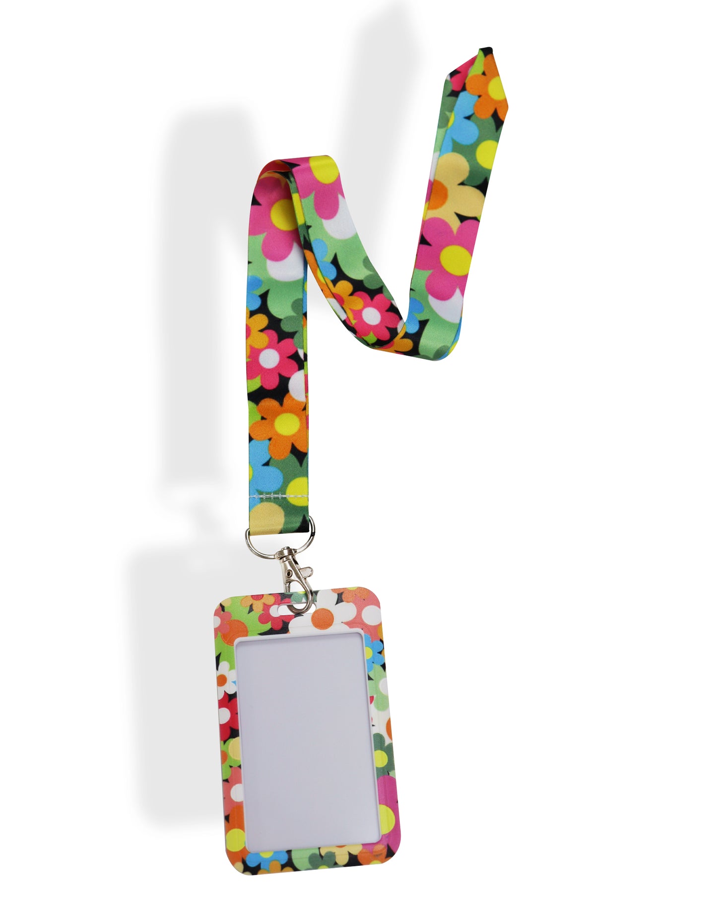 Hippie Flower Lanyard with ID Tag