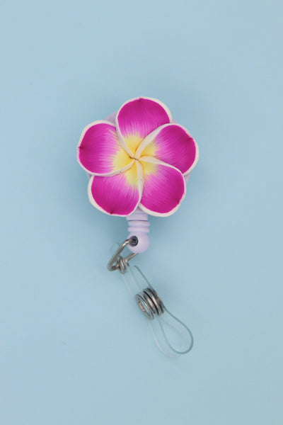 Pink Plumeria ID Badge