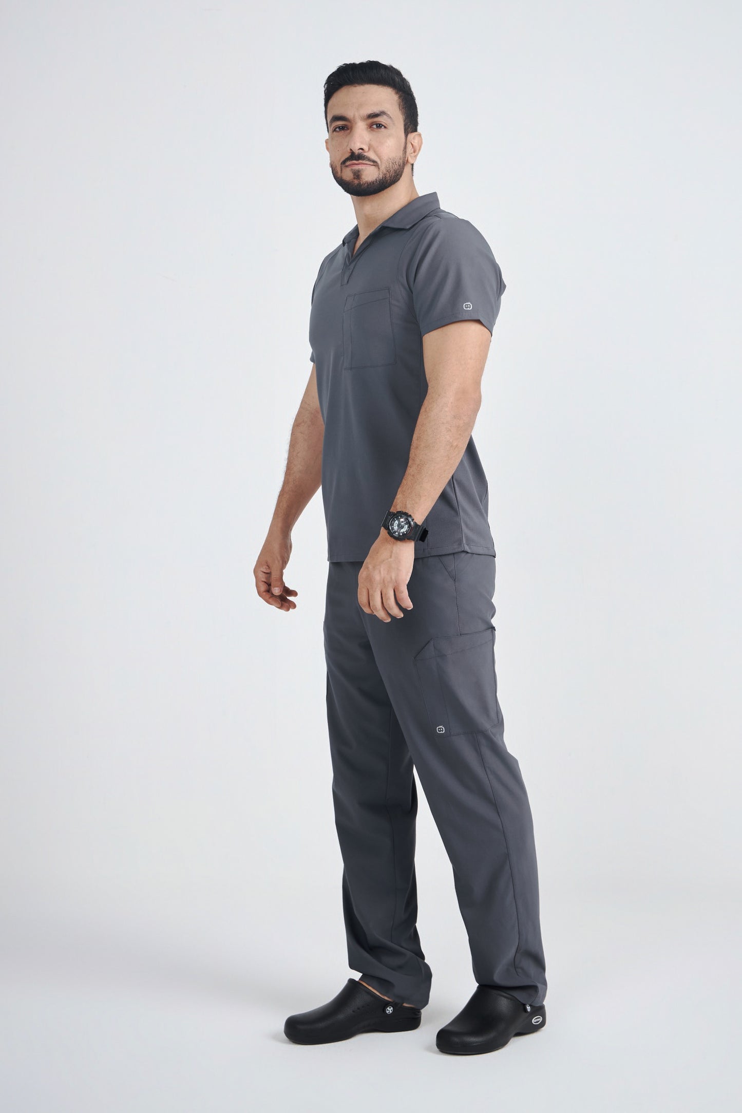 W123 Men's Collar Scrub Set - 6055-5855