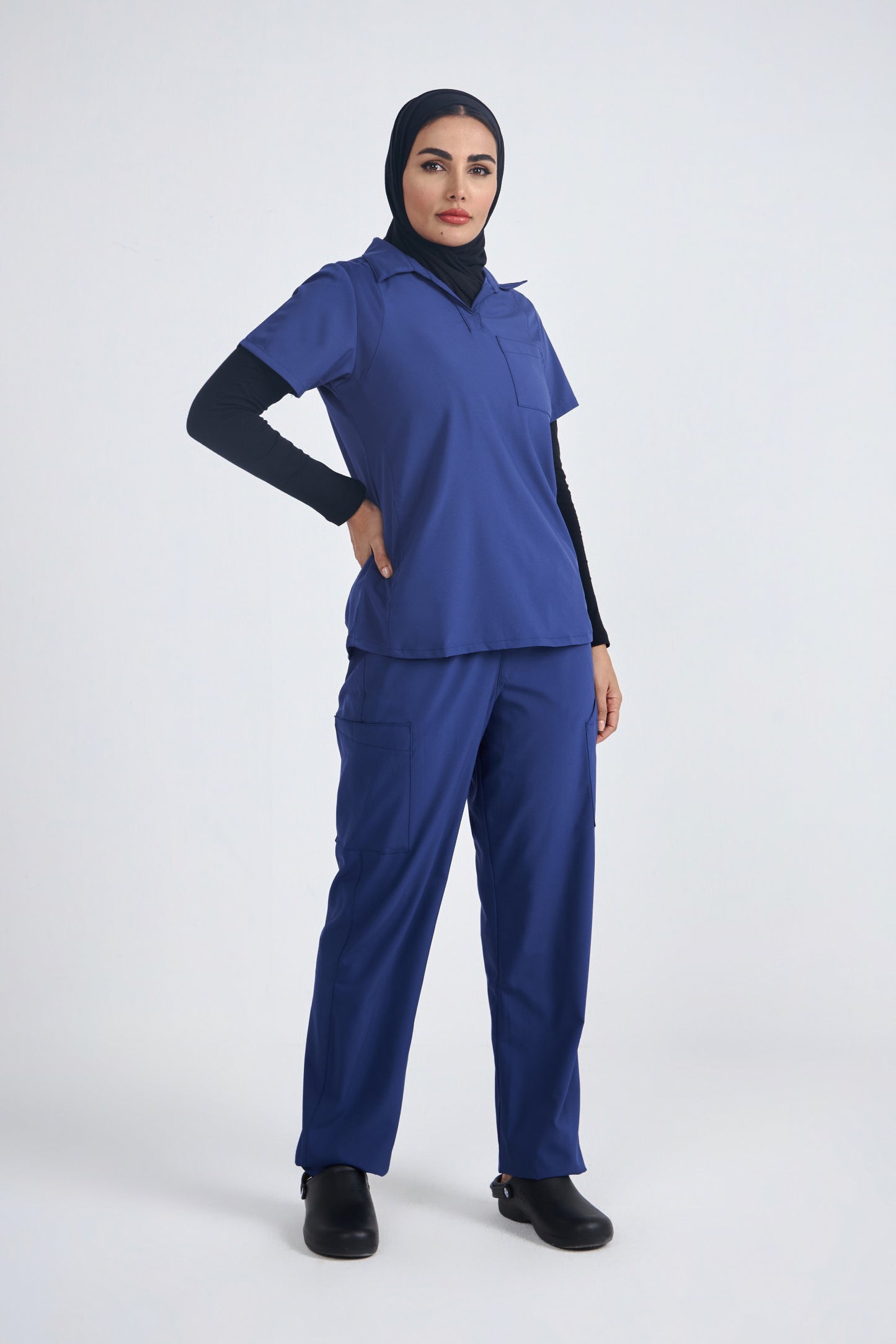 W123 Women's Collar Scrub Set - 6955-5855