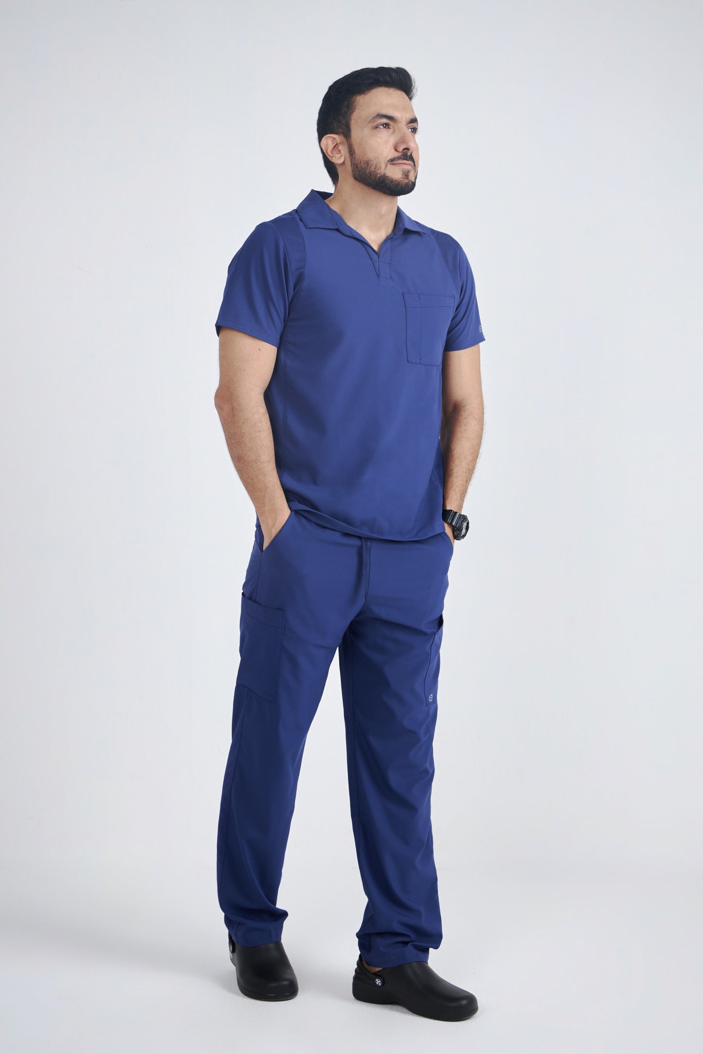 W123 Men's Collar Scrub Set - 6055-5855