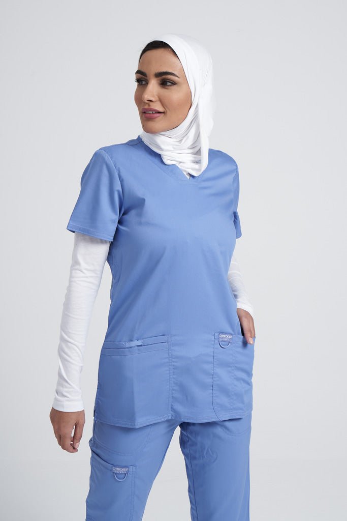 طقم نسائي برقبة على شكل V متوسط الارتفاع WW105-WW620