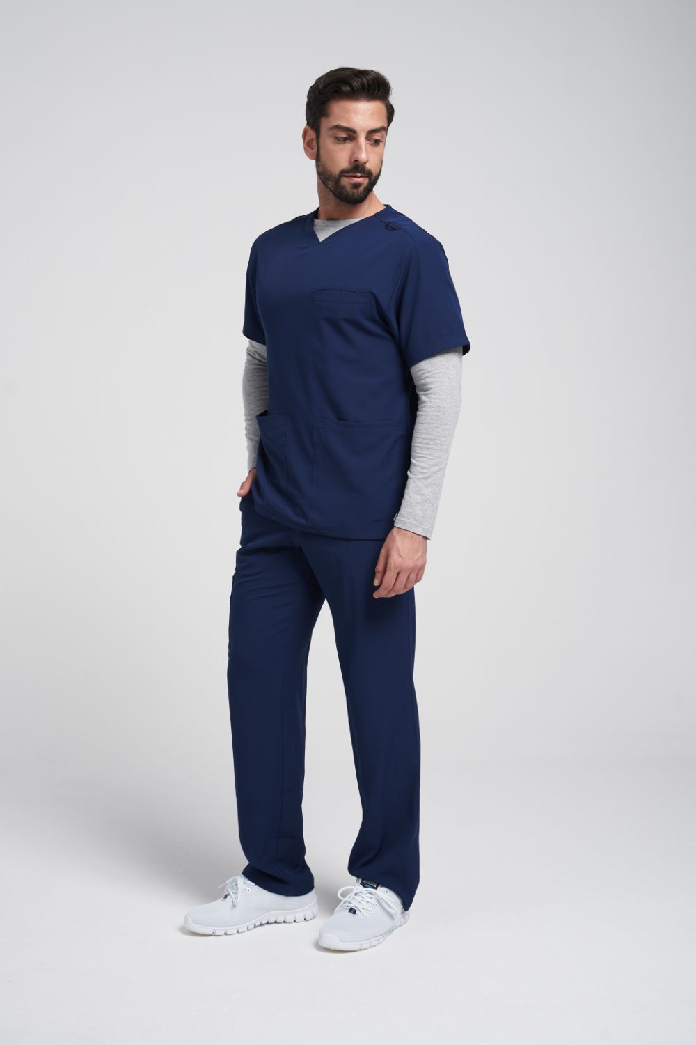 Men's Spandex V-Neck Wesley Scrub Set