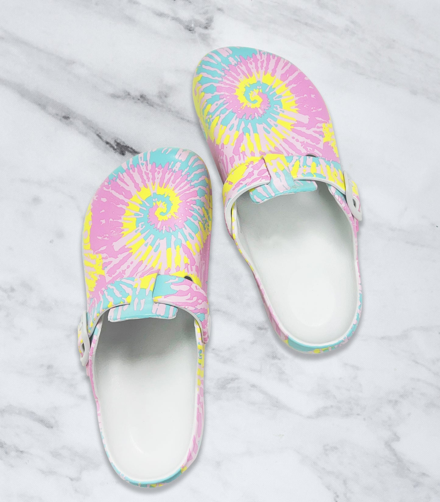 Colorful Spiral Printed Clogs