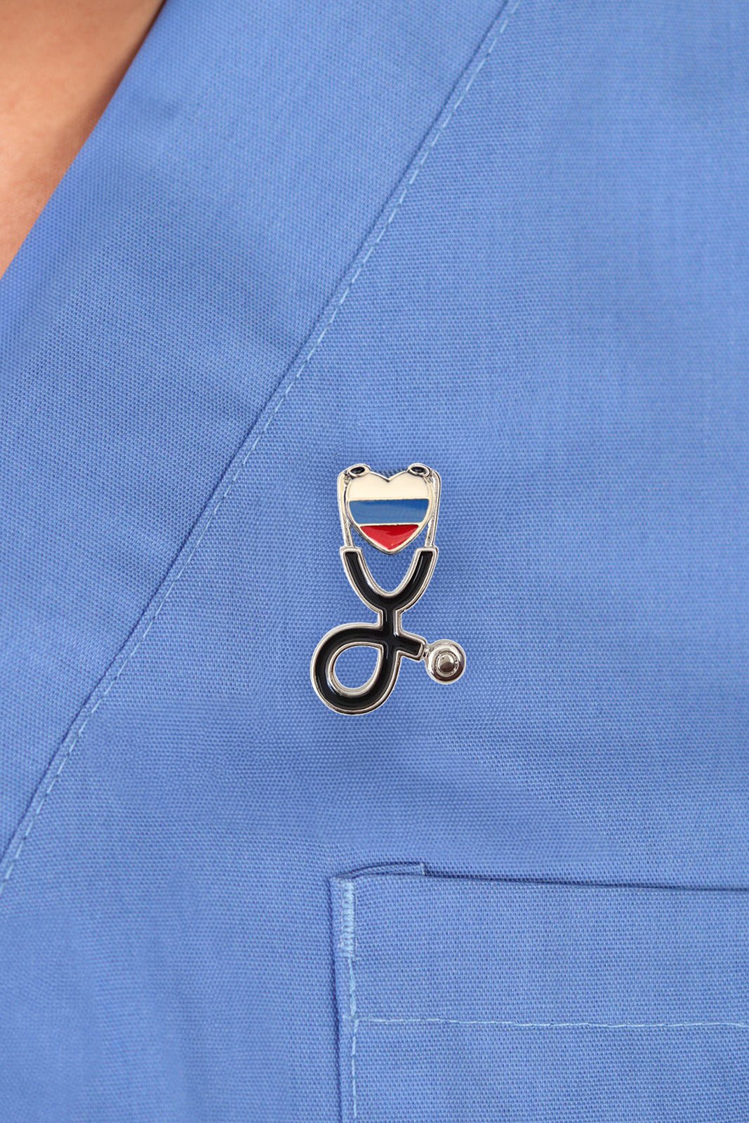 Russia Stethoscope flag pin