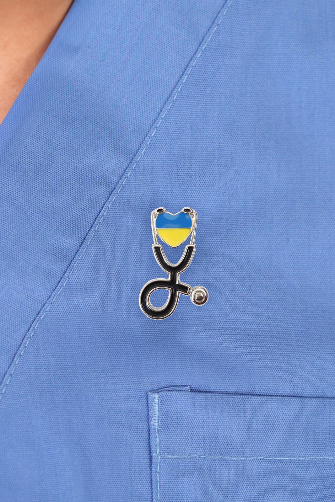 Ukraine Stethoscope flag pin