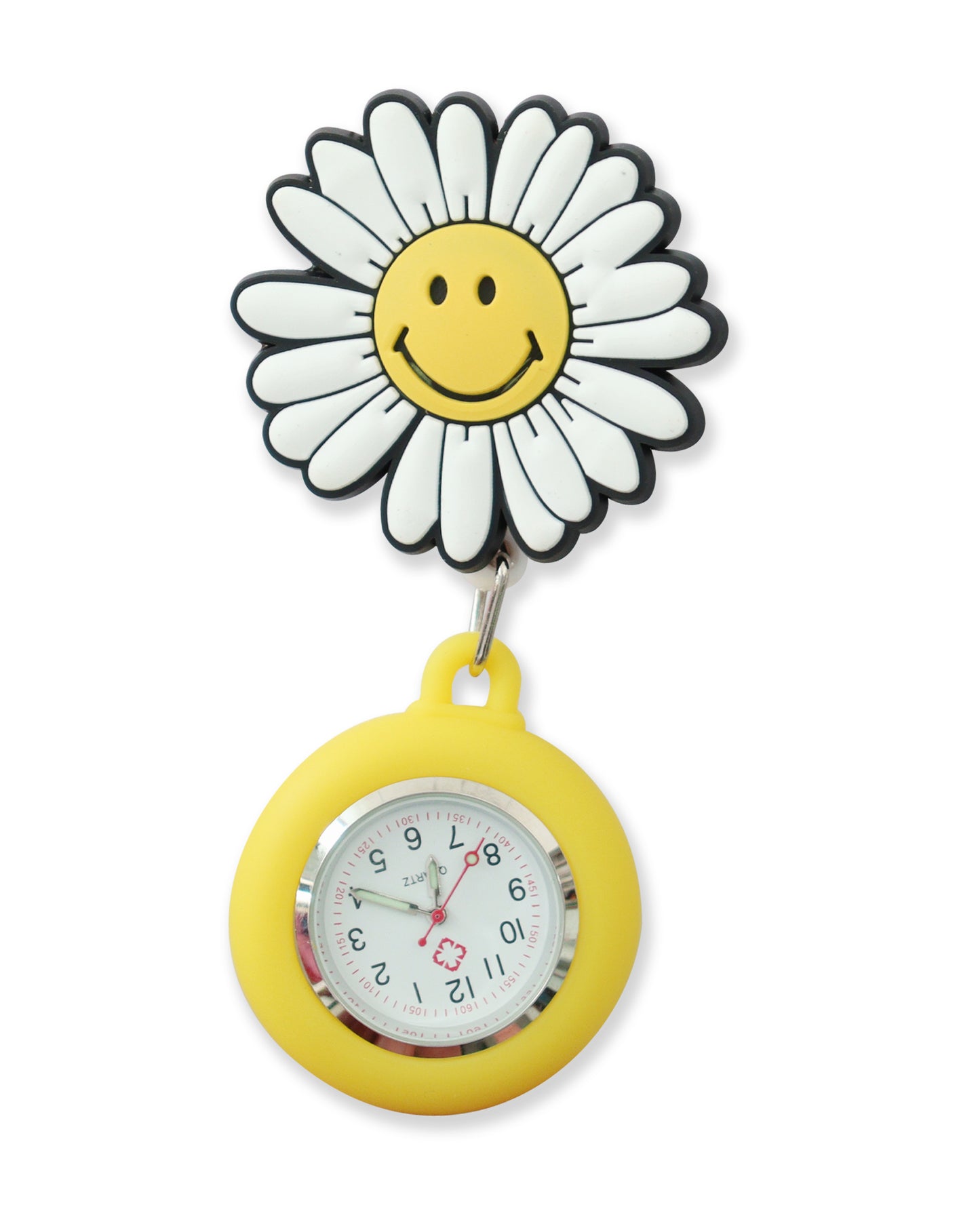 Nurse Pocket Silicon Fob Clip Watch - Sunflower