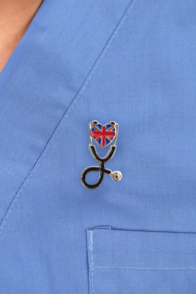England Stethoscope Flag Pin