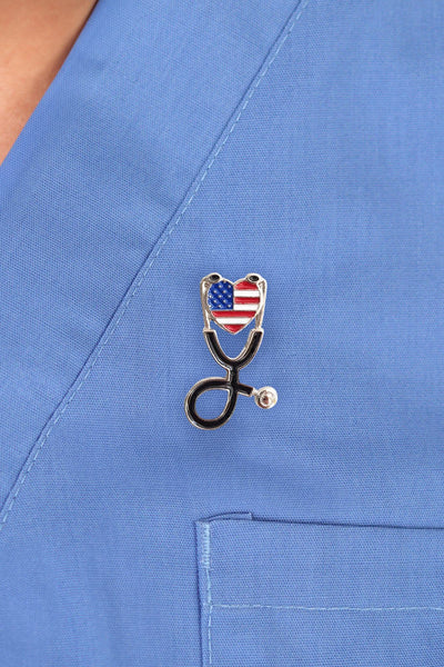 USA Stethoscope flag pin