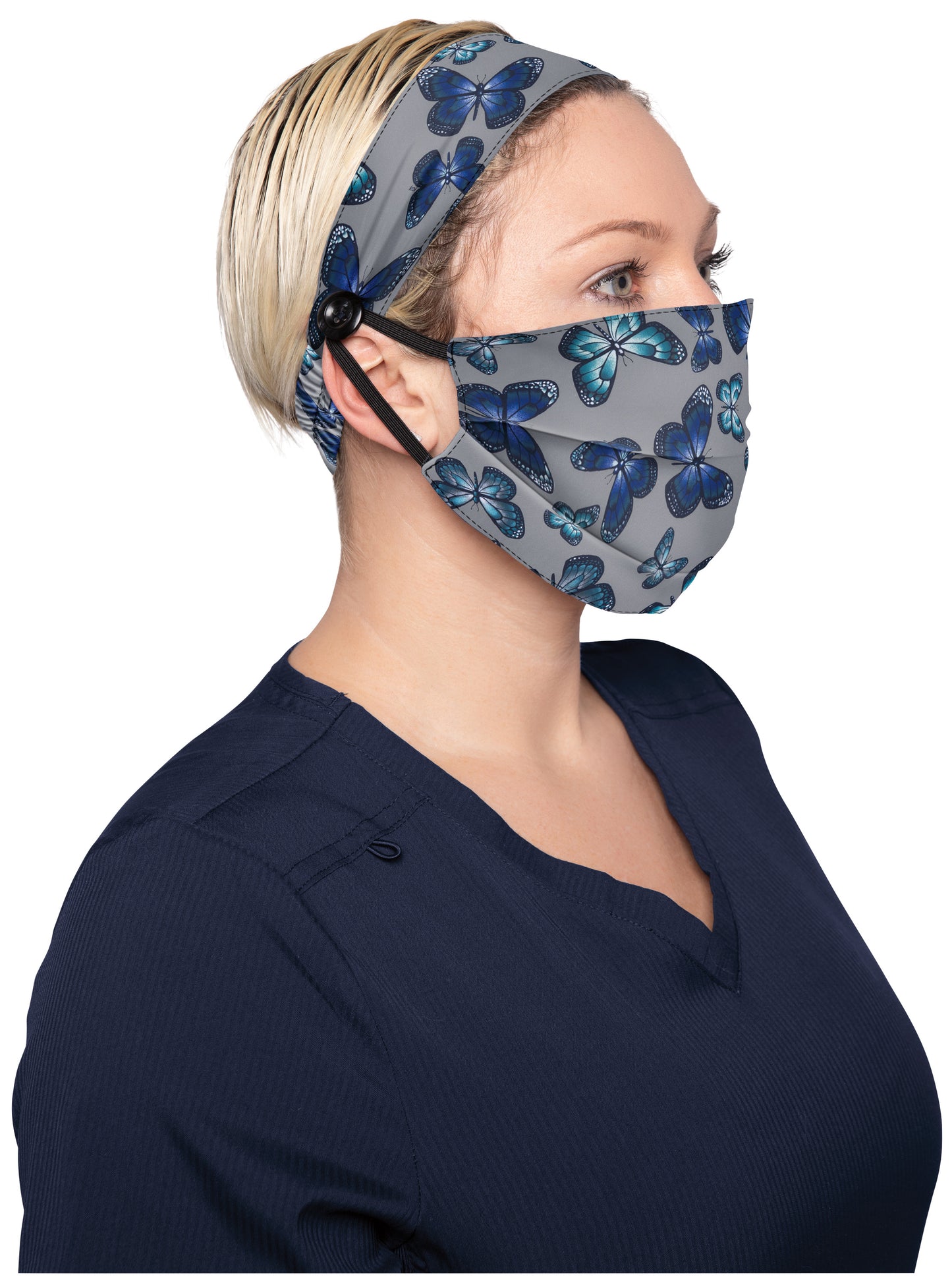 Fashion Mask + Headband Set - Stained Glass Butterfly
