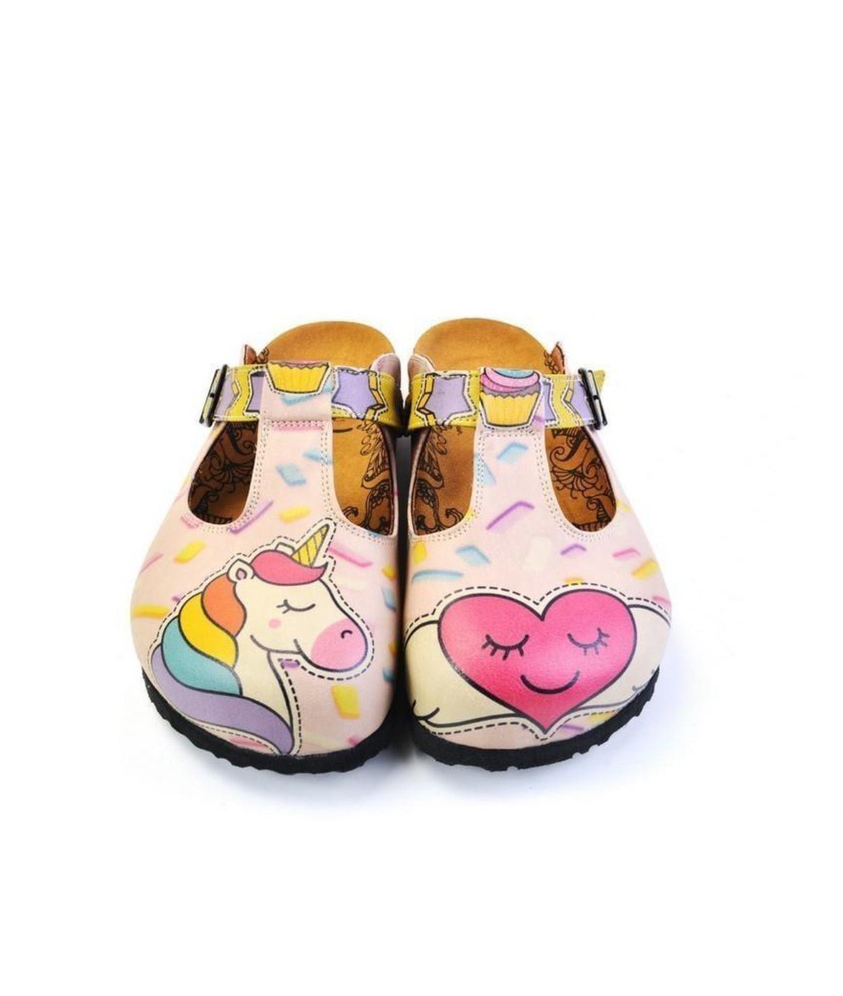 Unicorn Pink Heart Patterned Clogs