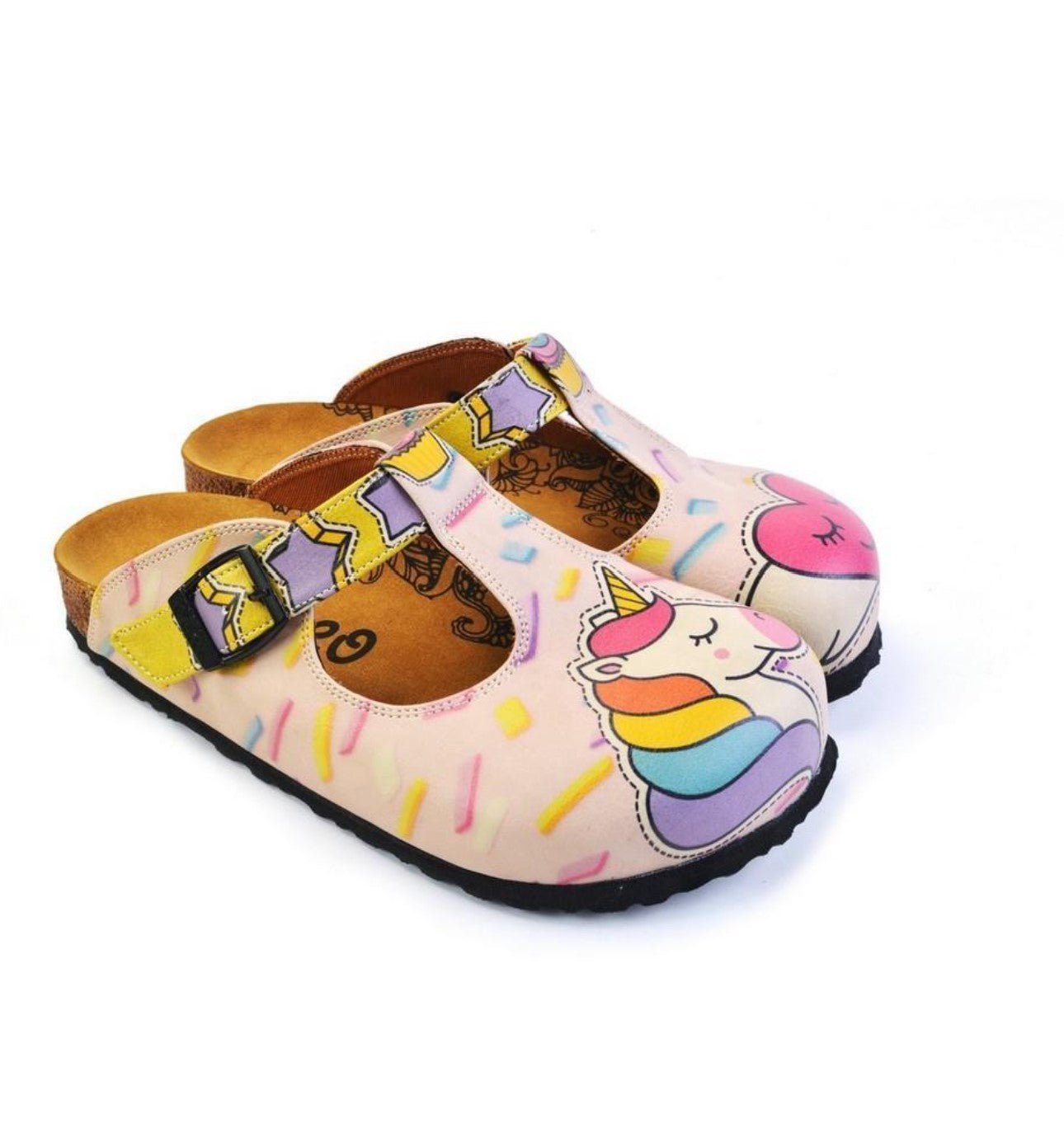 Unicorn Pink Heart Patterned Clogs